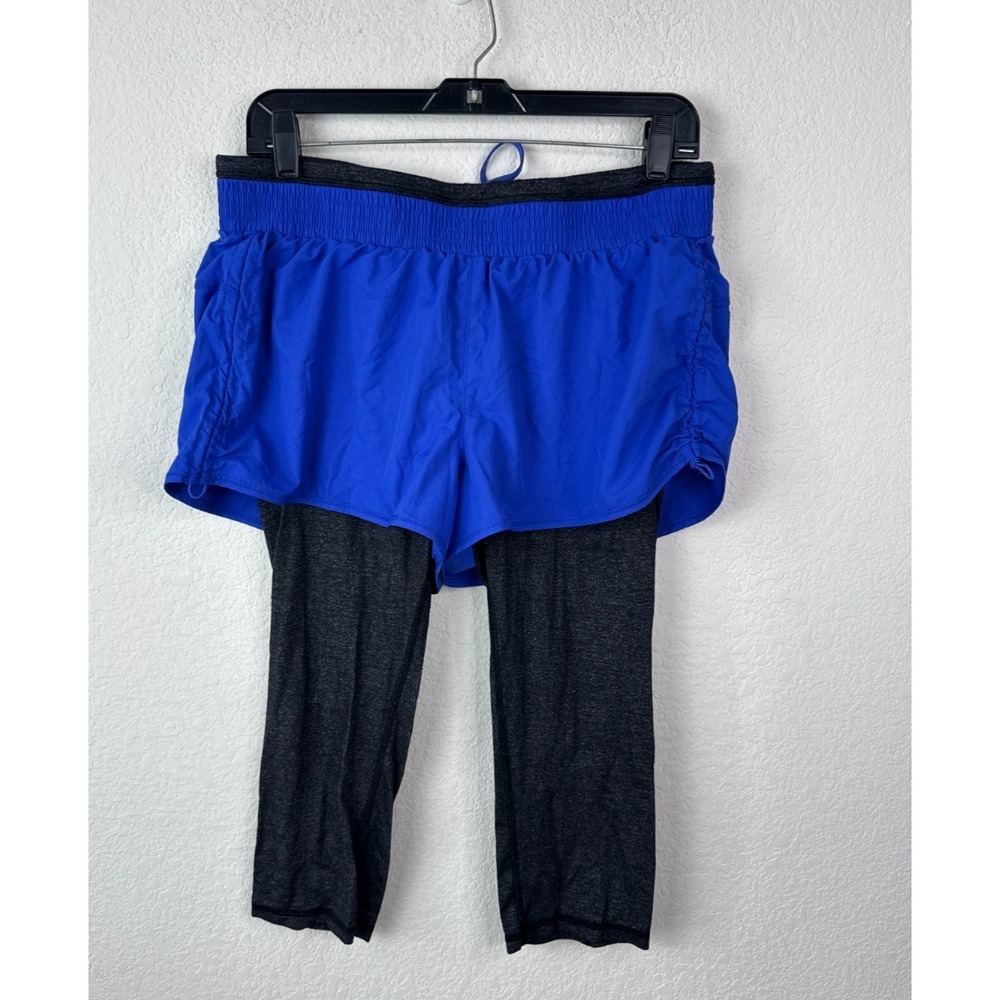 Athleta Acceleration 2 in 1 Capri Skort Women LT Blue Stretch Tennis Active Gym